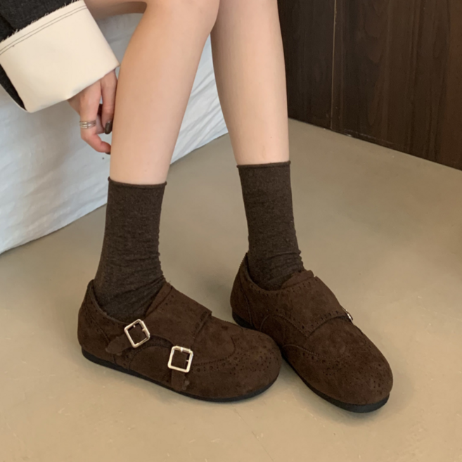 미노스토리 더블몽크 여성 털단화