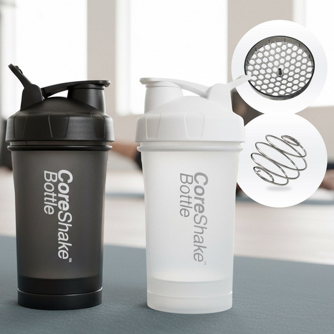코어 스포츠 단백질 쉐이크 통 500ml 헬스 물통 러닝 프로틴 쉐이커 보틀 물병, 화이트