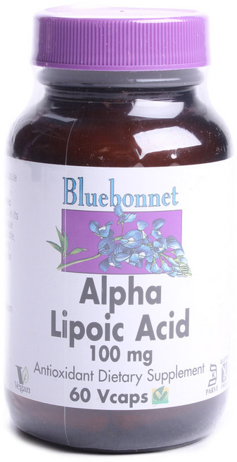Bluebonnet Alpha硫辛酸植物膠囊, 60顆, 1罐