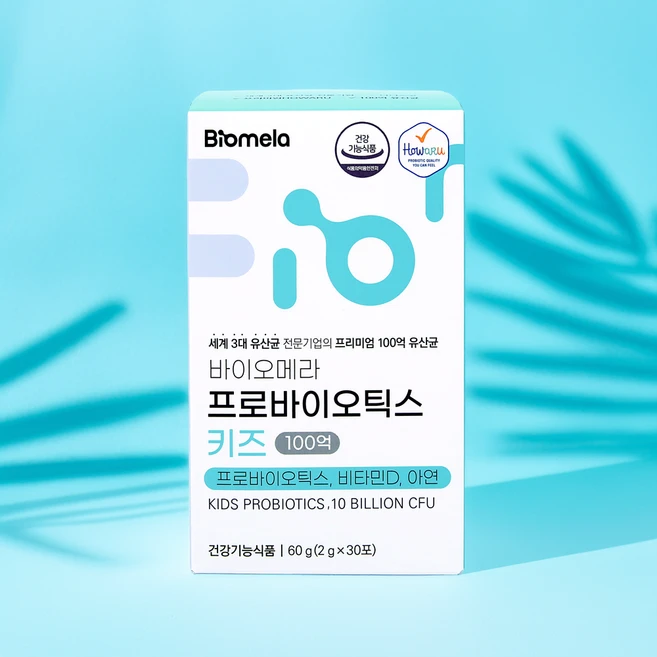 바이오메라 프로바이오틱스 키즈 하우아유 다니스코 100억 유산균 비타민D 아연, 30회분, 1개 - 쿠팡