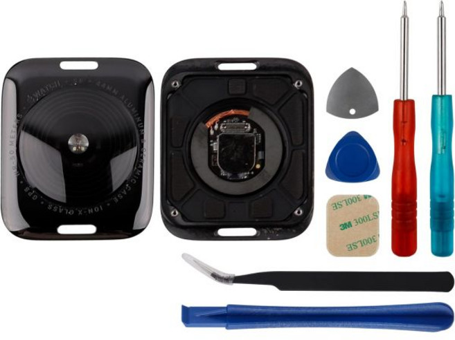 스마트워치 가성비좋은 시계선물 Apple Watch SE 44mm(GPS 전용)과 호환되는 후면 커버 유리 심박수 센서 커넥터 + NFC, SE GPS 44mm