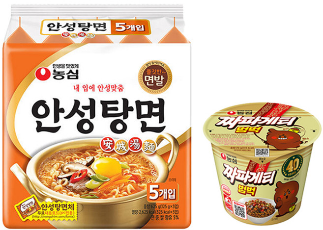 농심 짜파게티범벅(70g15개입)+안성탕면10봉지, 단품