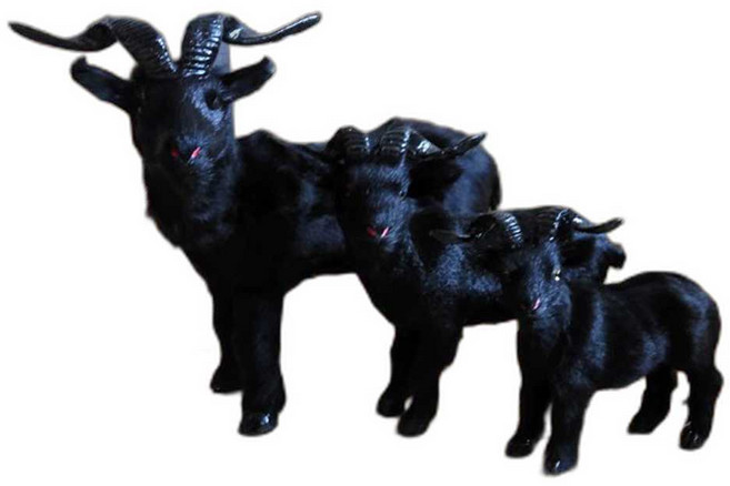 동물 피규어 장식 흑염소 인형 흉내 내기 모형 인조, 1개, 대형 - 길이 38cm x 높이 29cm