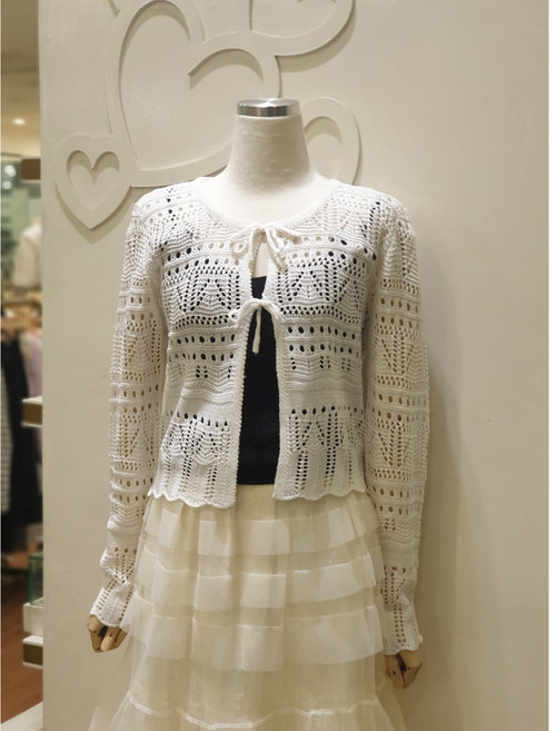 샤틴 뜨개 니트 가디건