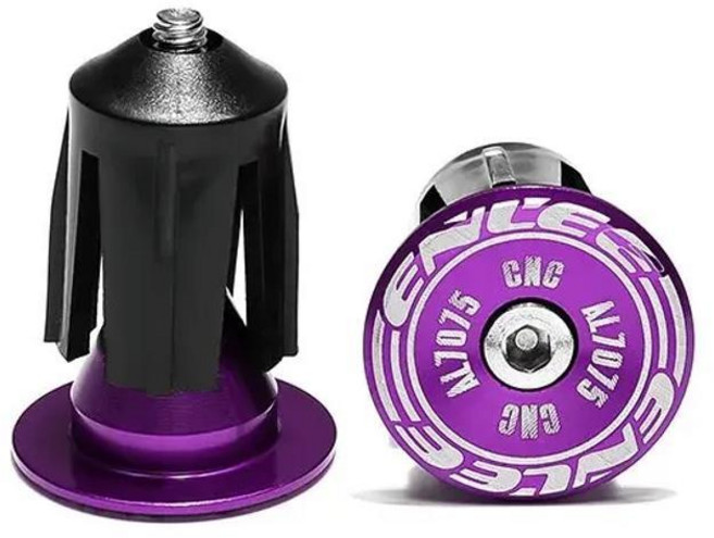 자전거 부품 ENLEE 자전거 그립 핸들 바 엔드 캡 알루미늄 합금 MT 플매트 카펫 러그 액세서리 용, 1개, 01 PengZhang Purple