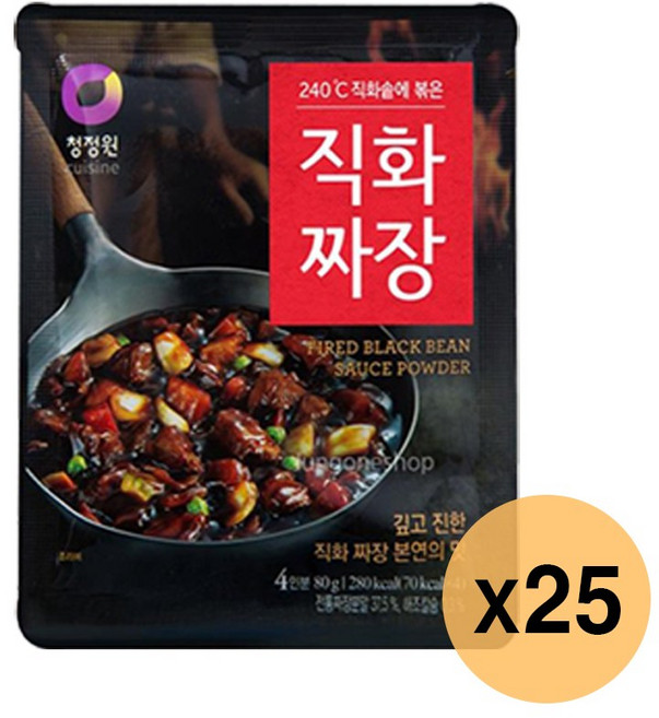 청정원 직화짜장4인분 80g 분말가루 짜장카레 중화요리 즉석조리식품, 25개