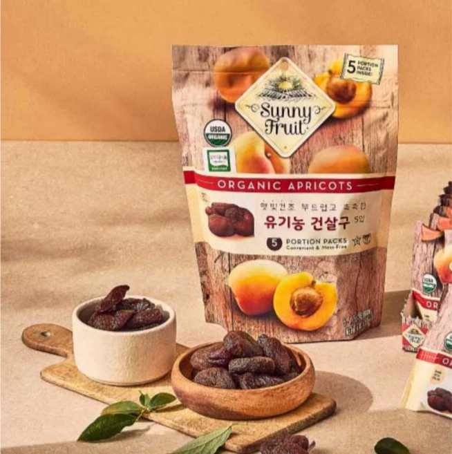 써니후르츠 유기농 건살구 (건살구 93% 함유) (파우치) 250g (50g X 5팩), 50g, 5개 - 쿠팡