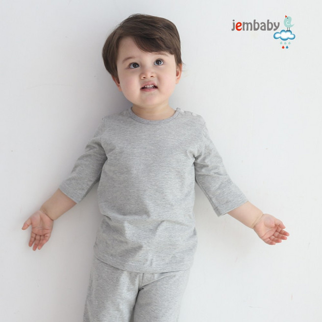 잼베이비 오가닉멜란 7부실내복 상하 부드러운 순면100%