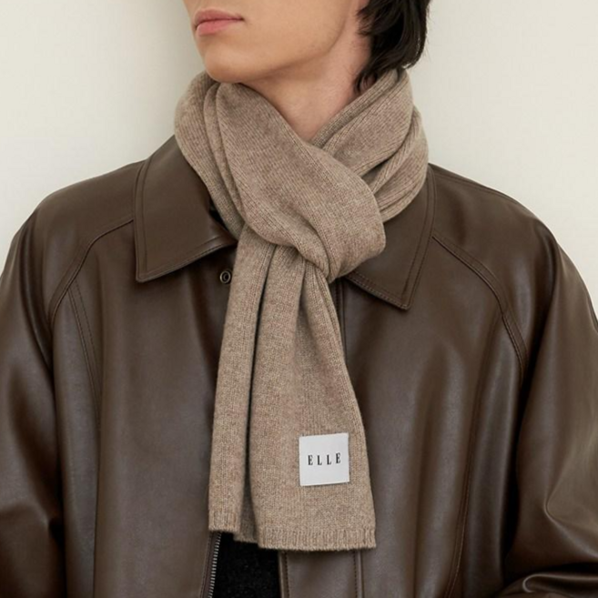 엘르 베일리 캐시미어 100% 롱 머플러 SE44MC002