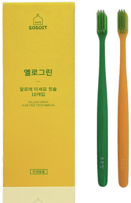소소잇 프리미엄 알로에 초미세모 칫솔 잇몸케어 통증완화 국내산, 2개, 10개입