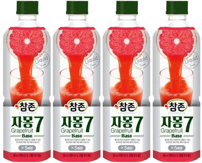 참존식품 자몽7베이스 835ml, 4개