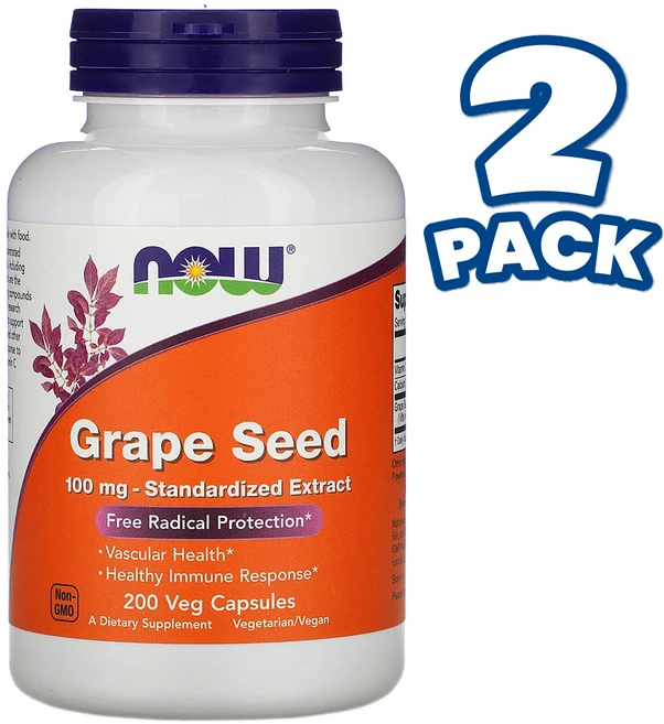 1+1 나우푸드 포도씨추출 항산화제 폴리페놀100mg 200, 200정, 2개 - 쿠팡