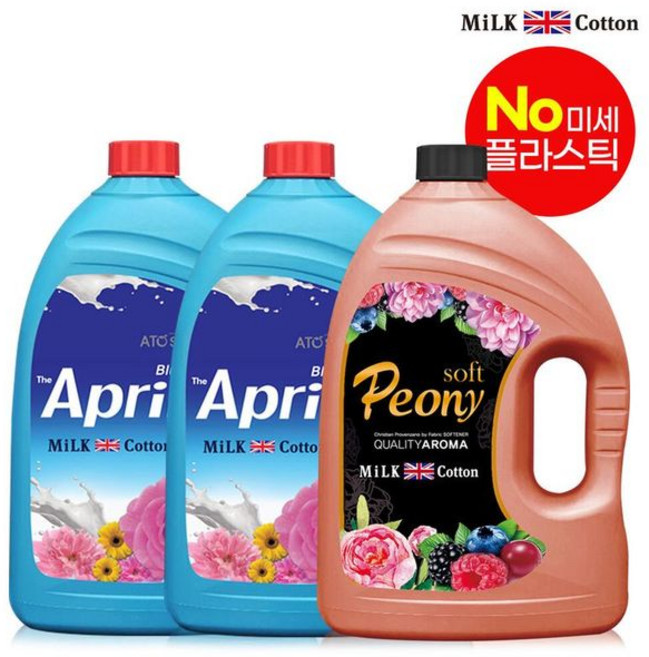 밀크코튼 고농축 유연제 3.06L 에이프릴향 2개 +피오니향 1개30879473