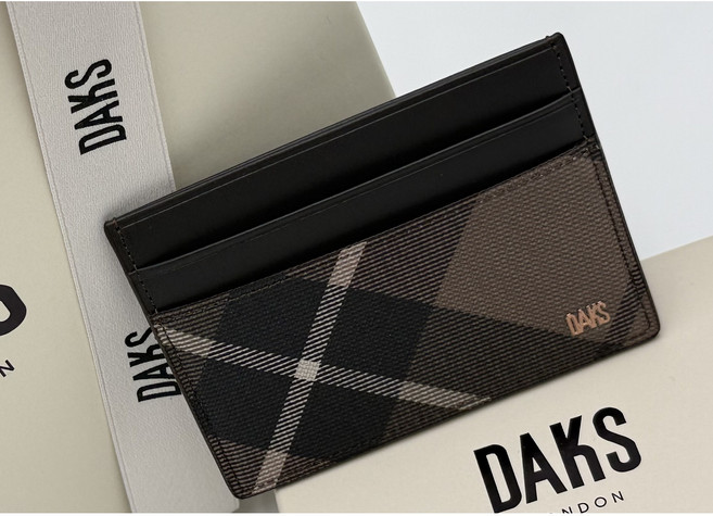 닥스 고급스러운 체크 패턴 남성 카드지갑 (선물포장)