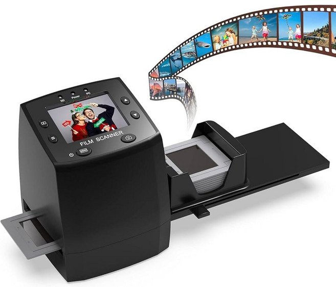135 필름 네거티브 스캐너 슬라이드 뷰어 35mm 및 슬라이드를 디지털 JPEG 이미지로 변환 2.4 LCD 화면 퀵 홀더 포함