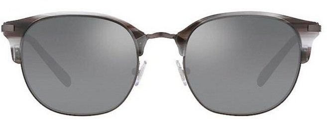 Brooks Brothers 남성용 BB4065 라운드 선글라스 매트 건메탈/그레이 혼/그레이 미러