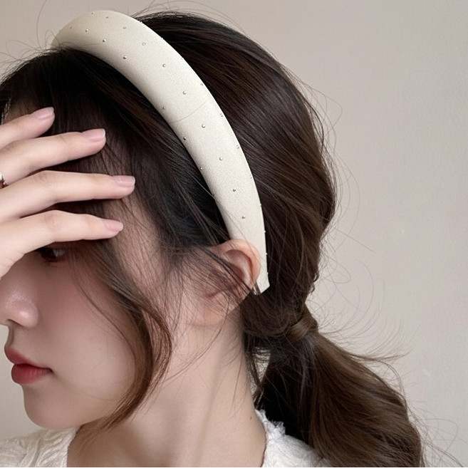 블링살롱 귀안아픈 베일 새틴 실버 찡 와이드 볼륨 도톰 여성 머리띠 6컬러 넓은 고급 명품 헤어밴드