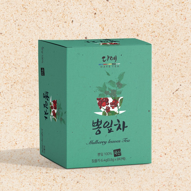 [본사직영] 다예 100% 국산 뽕잎차 8티백 사각 티백차, 800mg, 8개입, 2개
