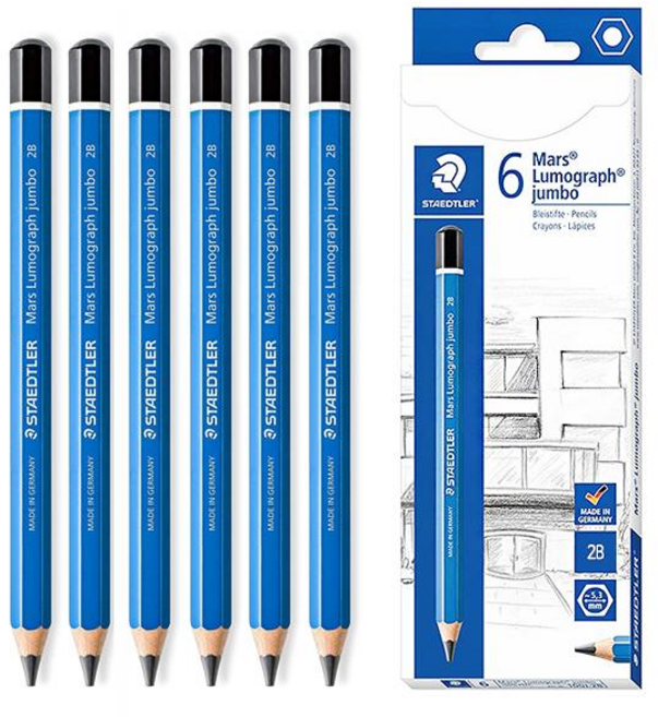 스테들러 마스루모그라프 100J점보연필 6입, 2B
