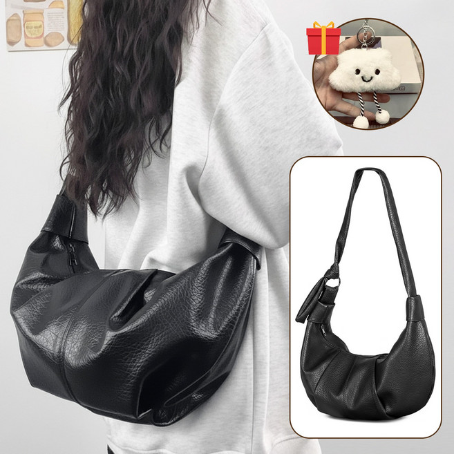 Firina 여성 대용량 크로와상백 소프트 가죽 크로스백 숄더백 호보백 데일리 출근 여행 수납력 좋은 가방