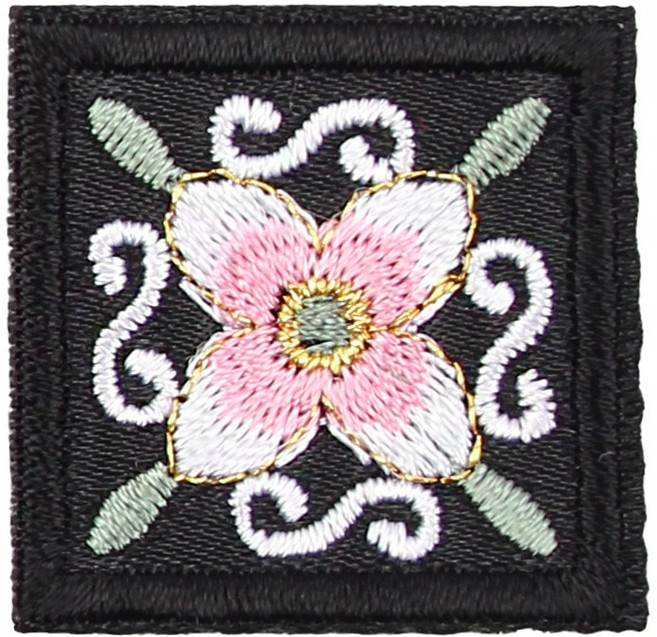 사각미니 한복장식 자수 패치 와펜 마크 열접착형, 5개, 사각자수-소(NO.110)