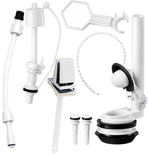 한솔하우스 측면내림형 변기부속품 + 공구 세트, 혼합색상