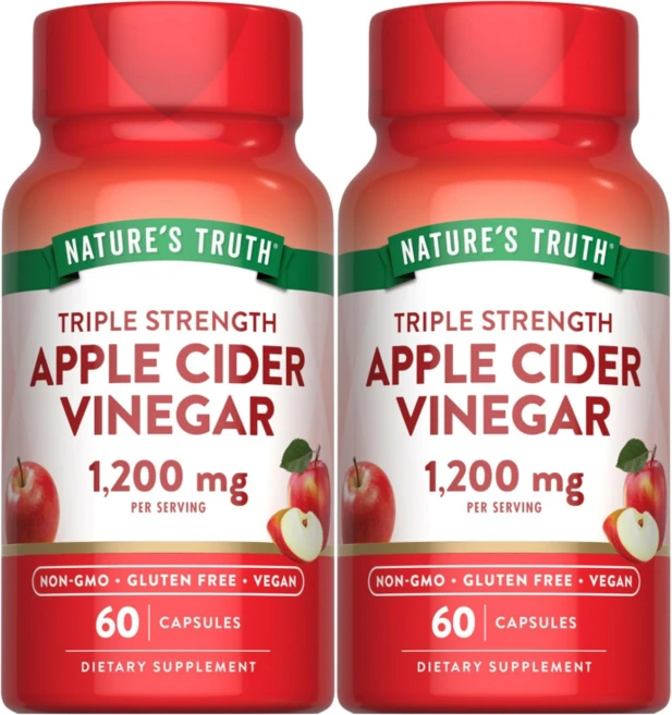 네이처스트루스 애플사이다비니거 애사비 1200mg 60캡슐 2개 사과식초 애플사이다비네거, 60정 - 쿠팡