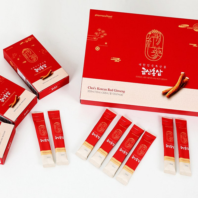 진한 금산홍삼 먹기편한 홍삼스틱 10ml x 30포 6년근홍삼 진세노사이드 8mg 홍삼농축액, 30개