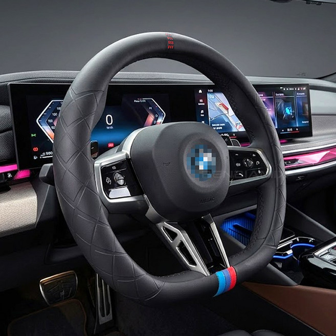 벤비아믹스 5시리즈 퍼포먼스 나파 핸들커버 3색 원형 D컷 호환 3시리즈 7시리즈 8시리즈 4시리즈 1시리즈 2시리즈 등 00832, 블랙