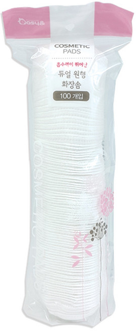 듀얼 원형화장솜(100P) 화장솜 클렌징티슈 원형화장솜, 1개, 1매입