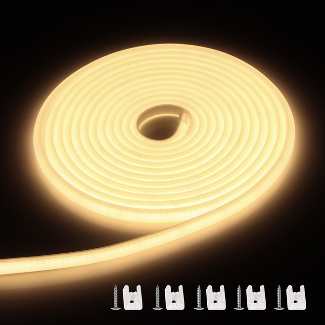 방수 최고의 캐비닛 조명 COB LED 버튼 스위치 코드 220V EU/US 플러그 스트립 램프 cocina, [02] US Plug 110V, [02] 2M, 02 웜 화이트