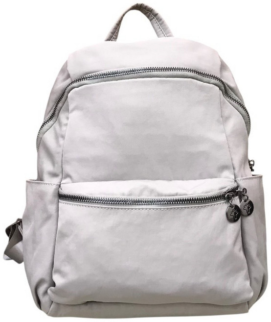 GAJHON PS 尼龍後背包 韓國品牌後背包 休閒拉鏈小後背包, 米灰