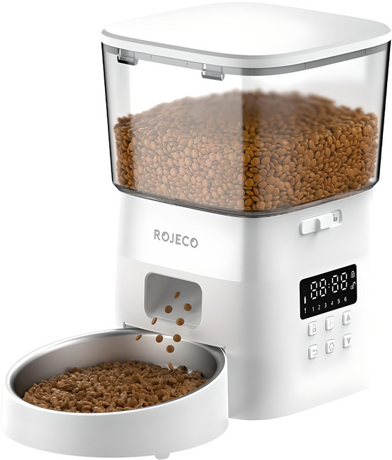 로제코 반려동물 자동급식기, 2L, 화이트, 1개