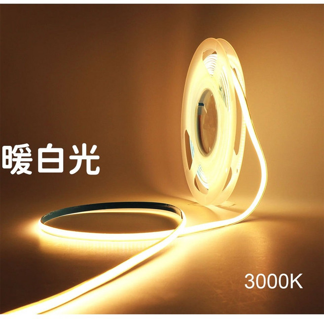 仟尚電商 LED 氣氛燈條 適用於室內裝潢、電視牆、廣告燈箱, 1個, 寬０.５公分（暖白光）２４Ｖ,單色ＣＯＢ燈條（５０公分）