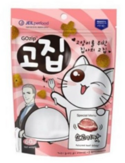 고집 고양이 간식, 소고기, 60g, 12개