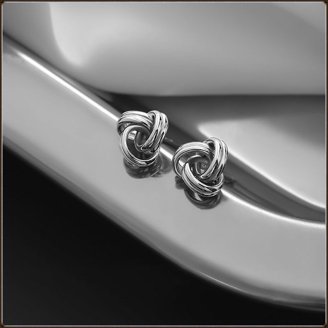 LUNE 三生結耳釘 男女個性耳環 時尚簡約扭結耳飾 純銀設計