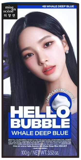 미쟝센 올뉴 헬로버블 염색약 4B 웨일딥블루, 1개