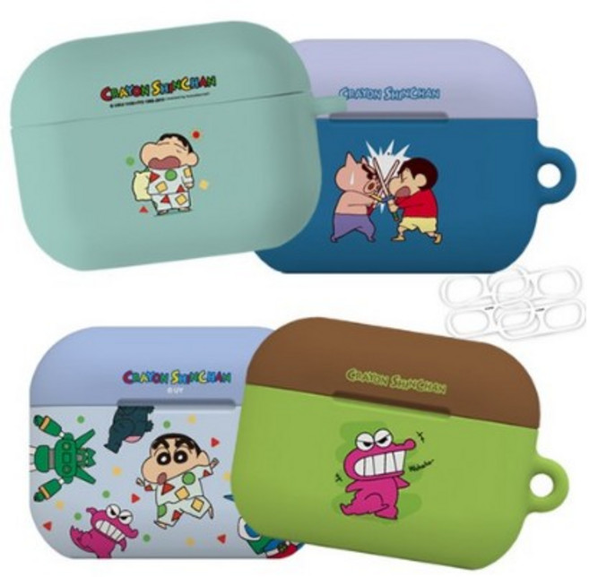 원스 짱구는못말려 에어팟프로2 에어팟프로 하드 케이스+철가루방지스티커 2매 에어팟 프로 2세대 에어팟 프로 케이스 커버, 짱구 카툰)짱구 하품, 에어팟프로2세대, 1개