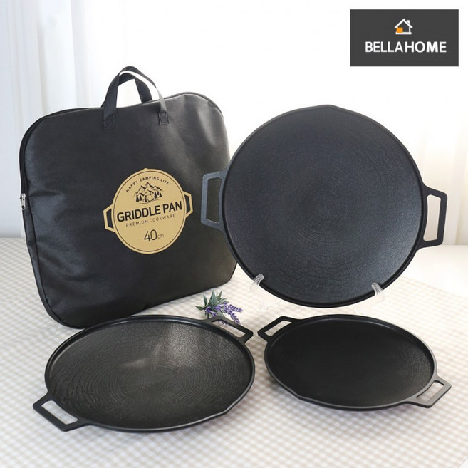 [벨라로사] 국내산 IH 인덕션 캠핑 그리들팬 고기불판 12종, 그리들팬 40cm(CN8365), 1개