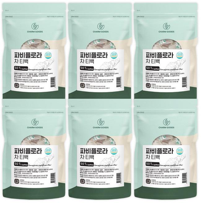 태국산 흑내산 뿌리분말 흑생강 파비플로라 차 티백, 1.2g, 6세트, 50개입