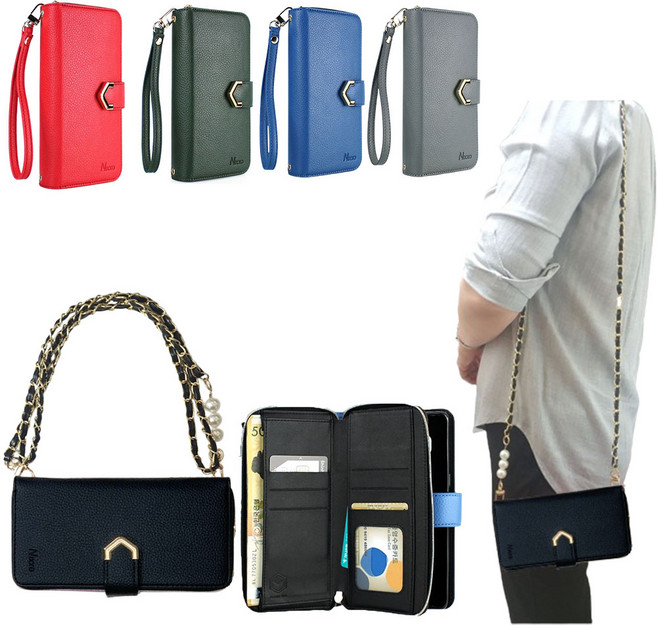 갤럭시 와이드8 M16 5G SM-M166 가르망쏠트 2가지 스트랩 증정 손목 체인 롱스트랩 크로스백 어깨끈 지퍼 카드 지갑 다이어리 지폐 동전 수납 가죽 자석 잠금 핸드폰 케이스