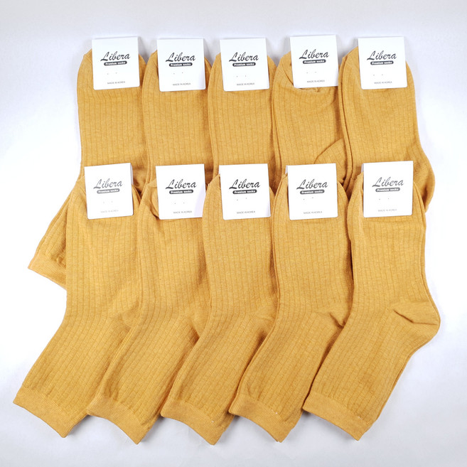 [리베라] 여성용 양말 골지 무지 패션 19종 컬러 10족 세트