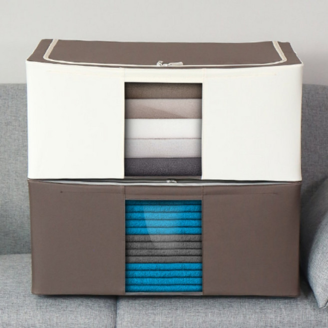 초대용량 와이어 이불압축팩 의류수납 계절옷보관 패딩압축, 보라잡화점 브라운, 1개