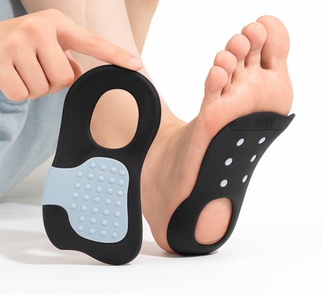 바른발핏 높이조절 기능성 아치깔창 족저근막염 평발교정 인솔 발바닥통증 완화 실리콘 쿠션 교정 깔창, 1개