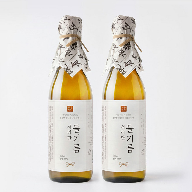 서리단 저온압착 들기름, 2개, 350ml