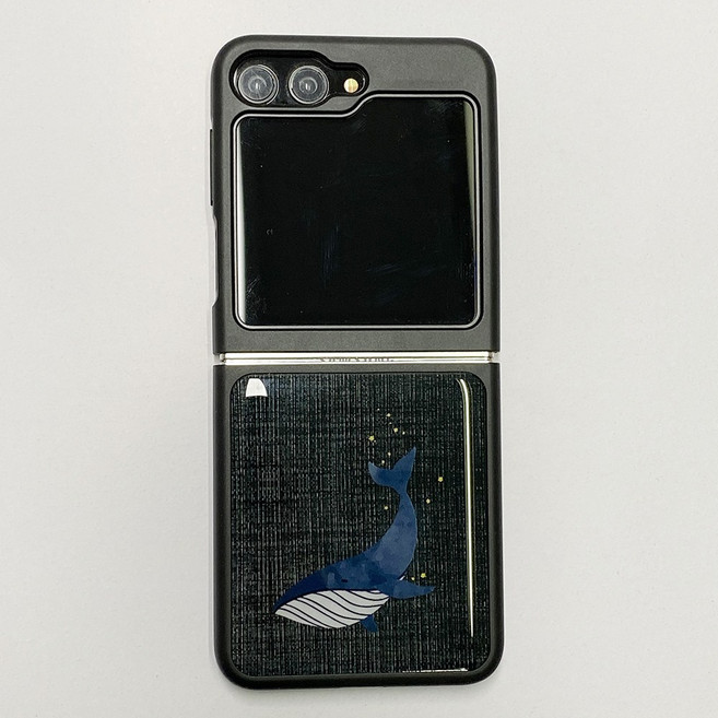 블루파이브 Z플립 데님 진 고래 에폭시 범퍼 케이스