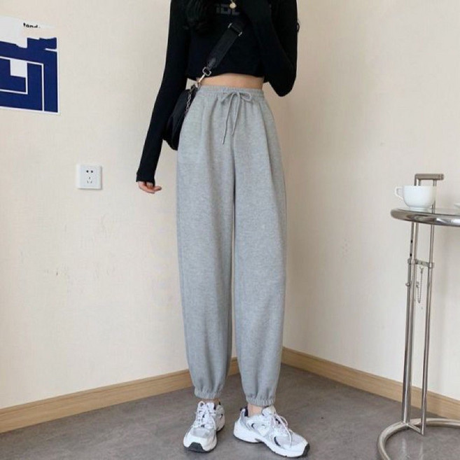 韓系男女高腰束口褲 哈倫褲