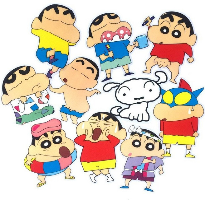 디즈니 산리오 캐릭터 투명 빅 스티커 노트북 캐리어스티커, 짱구, 1개