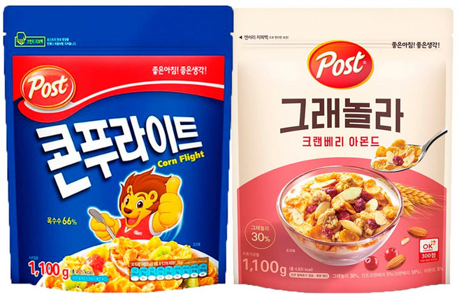 포 스트 콘푸라이트1.1kg+크랜베리아몬드1.1kg, 없음, 1.1kg, 2개