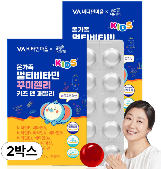 비타민마을 금쪽같은내새끼 온가족 멀티비타민 꾸미젤리 키즈앤 패밀리, 2개, 30정